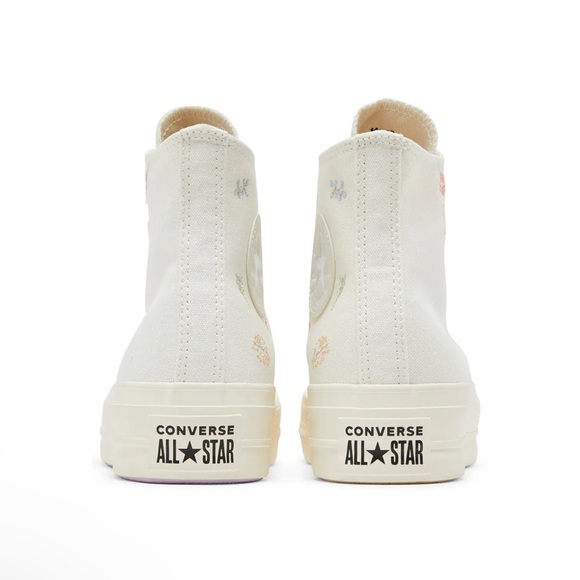 Converse Chuck Taylor All Star Lift Platform Embroidered Floral - Egret Size 5 - Picture 4 of 9